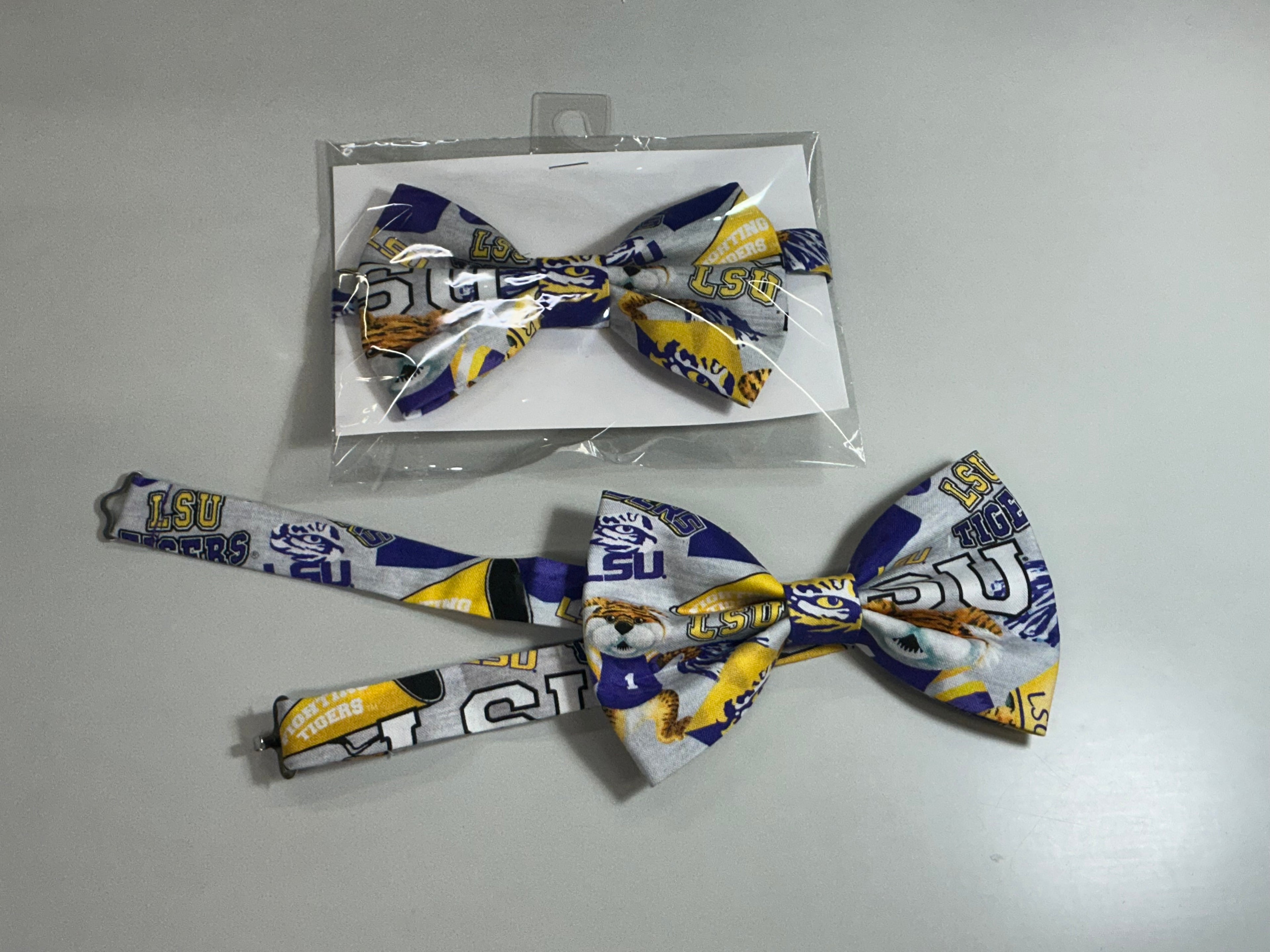LSU grey  Bow tie