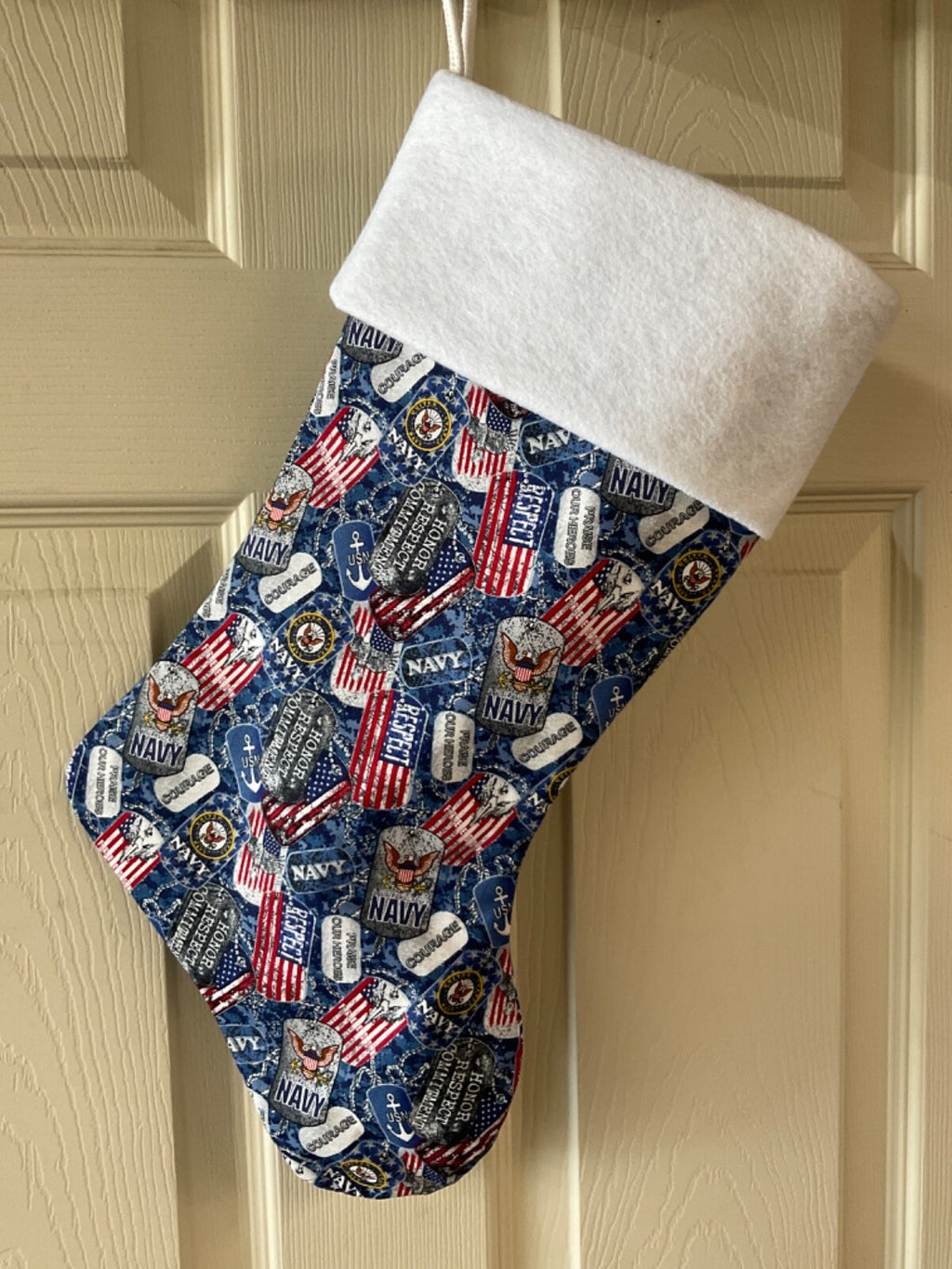 US Navy Dog Tag  Christmas Stocking