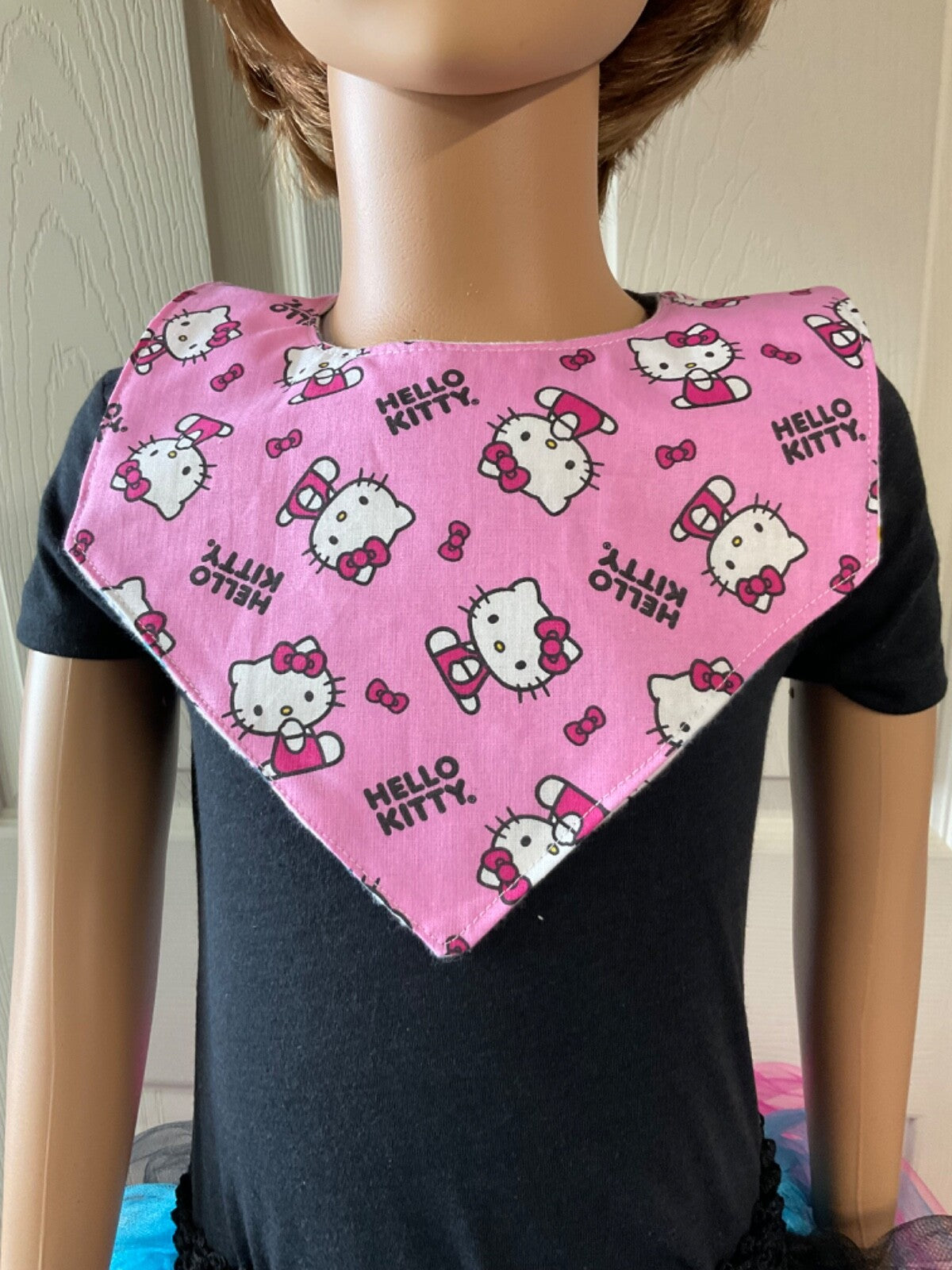 Hello Kitty (pink)Handmade bib,