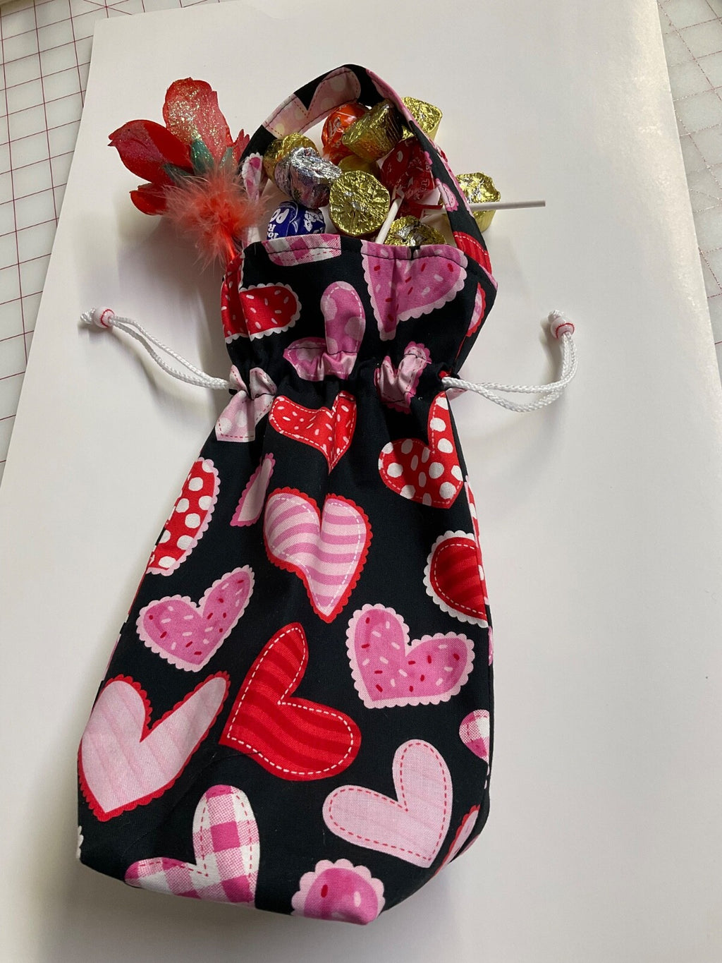 Handmade wine bottle gift bag #13