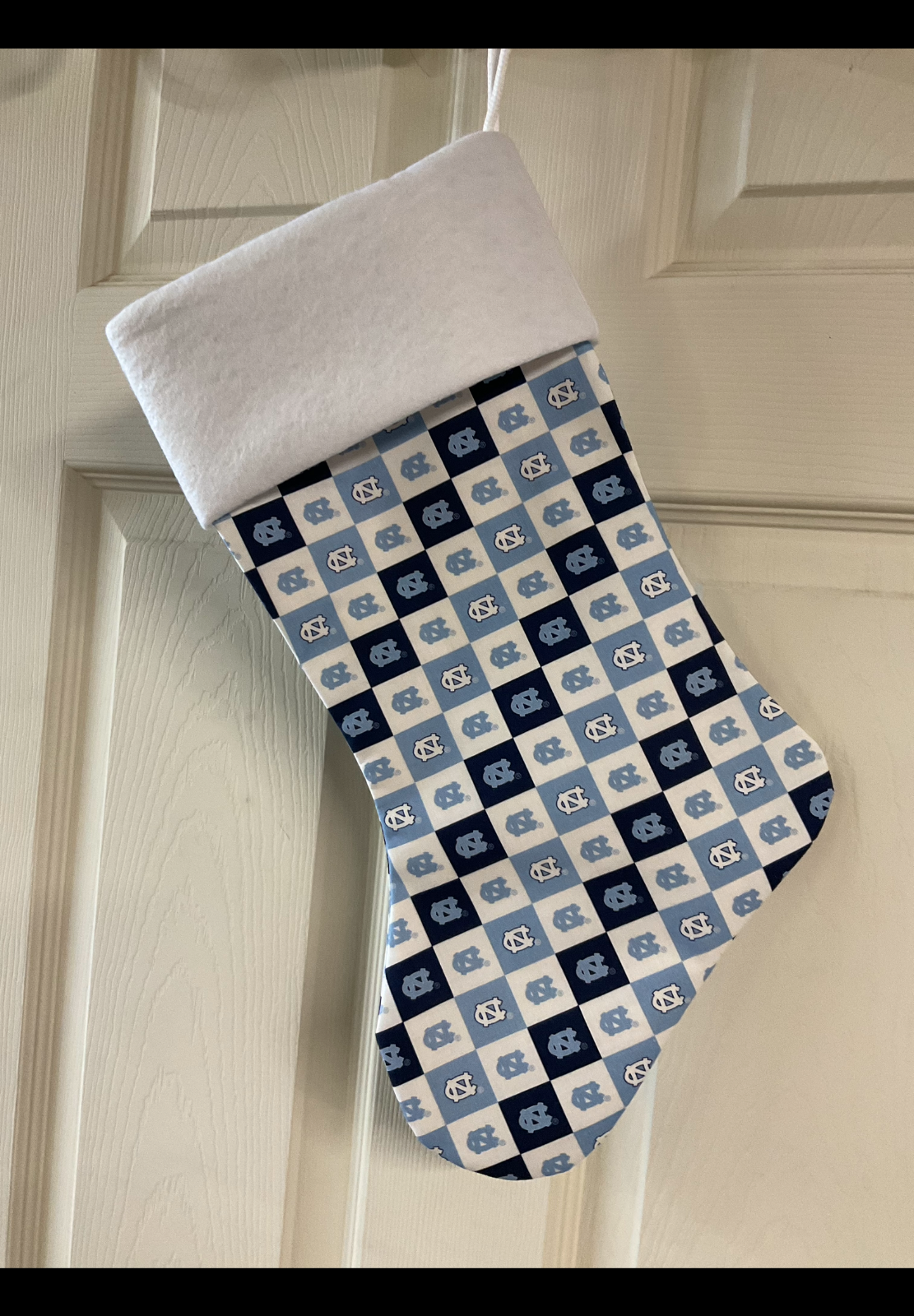 North Carolina Tarheels ( squares) Christmas Stocking