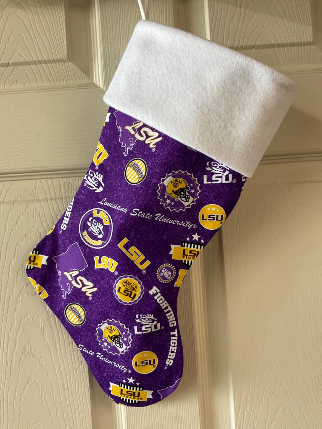 LSU State Design Christmas Stocking