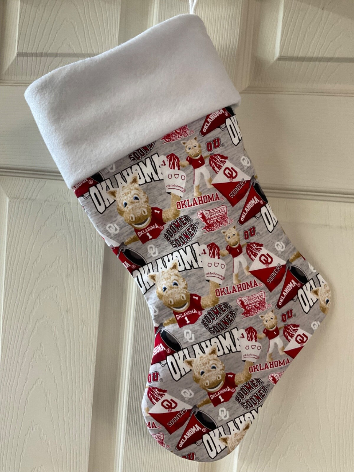 Oklahoma Sooners with mascot  Christmas Stocking