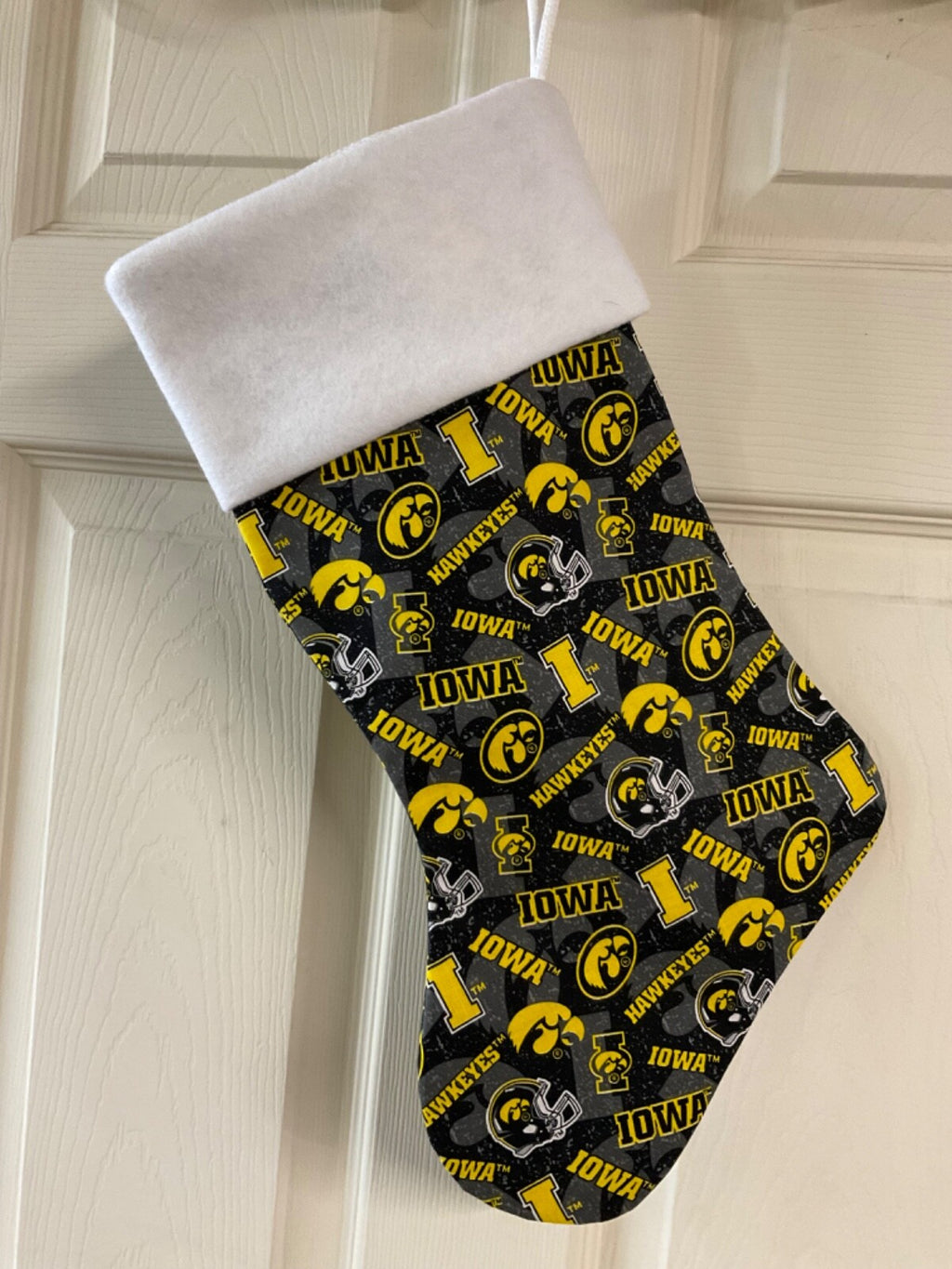 Iowa Hawkeyes (black background) Christmas Stocking