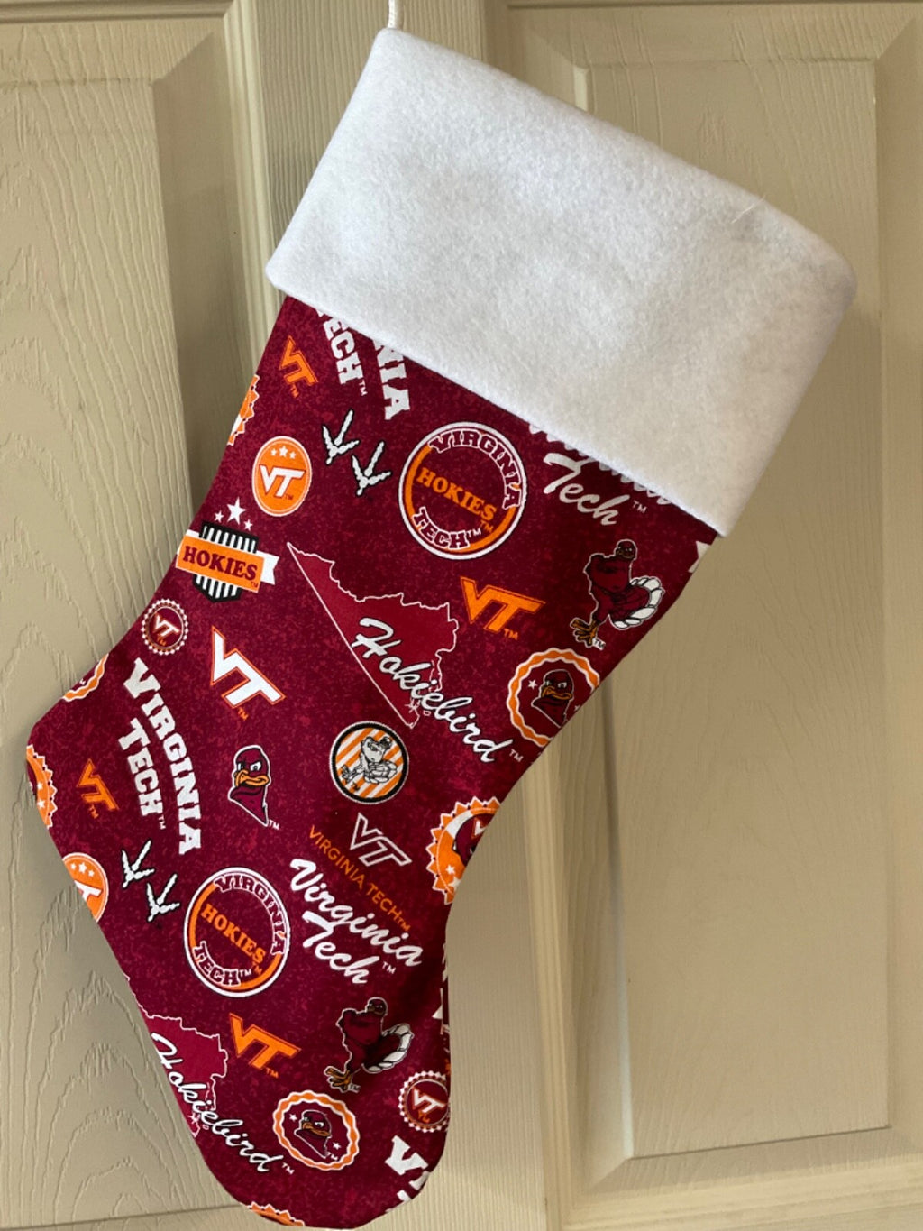 Virginia Tech Hokies State Design Christmas Stocking