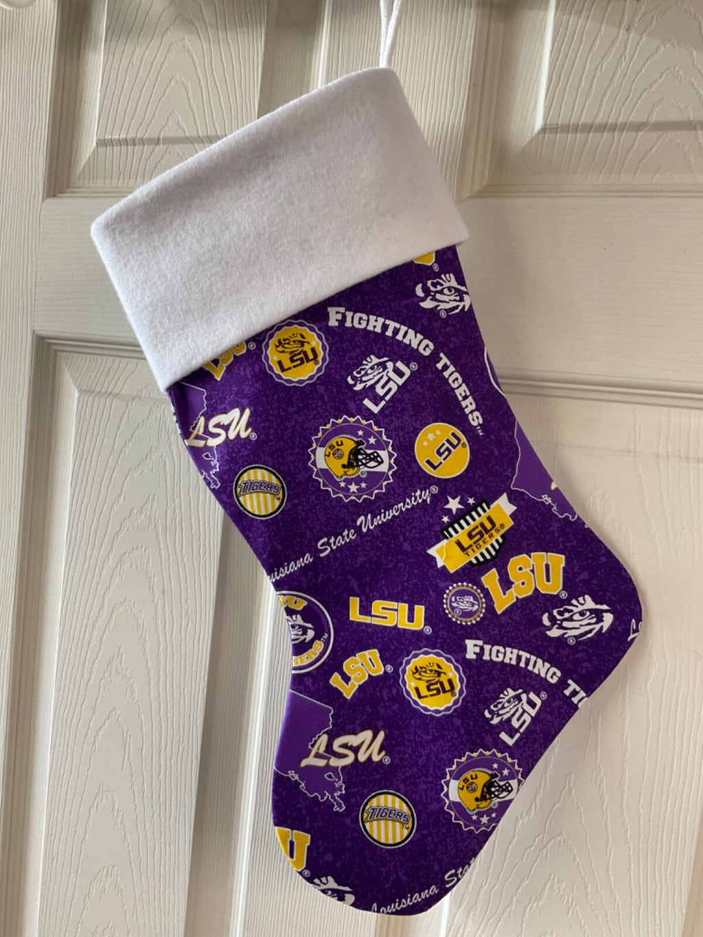 LSU State Design Christmas Stocking