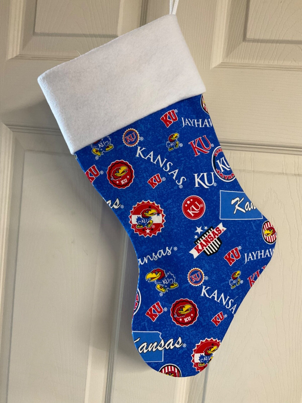 Kansas Jayhawks State Design Christmas Stocking