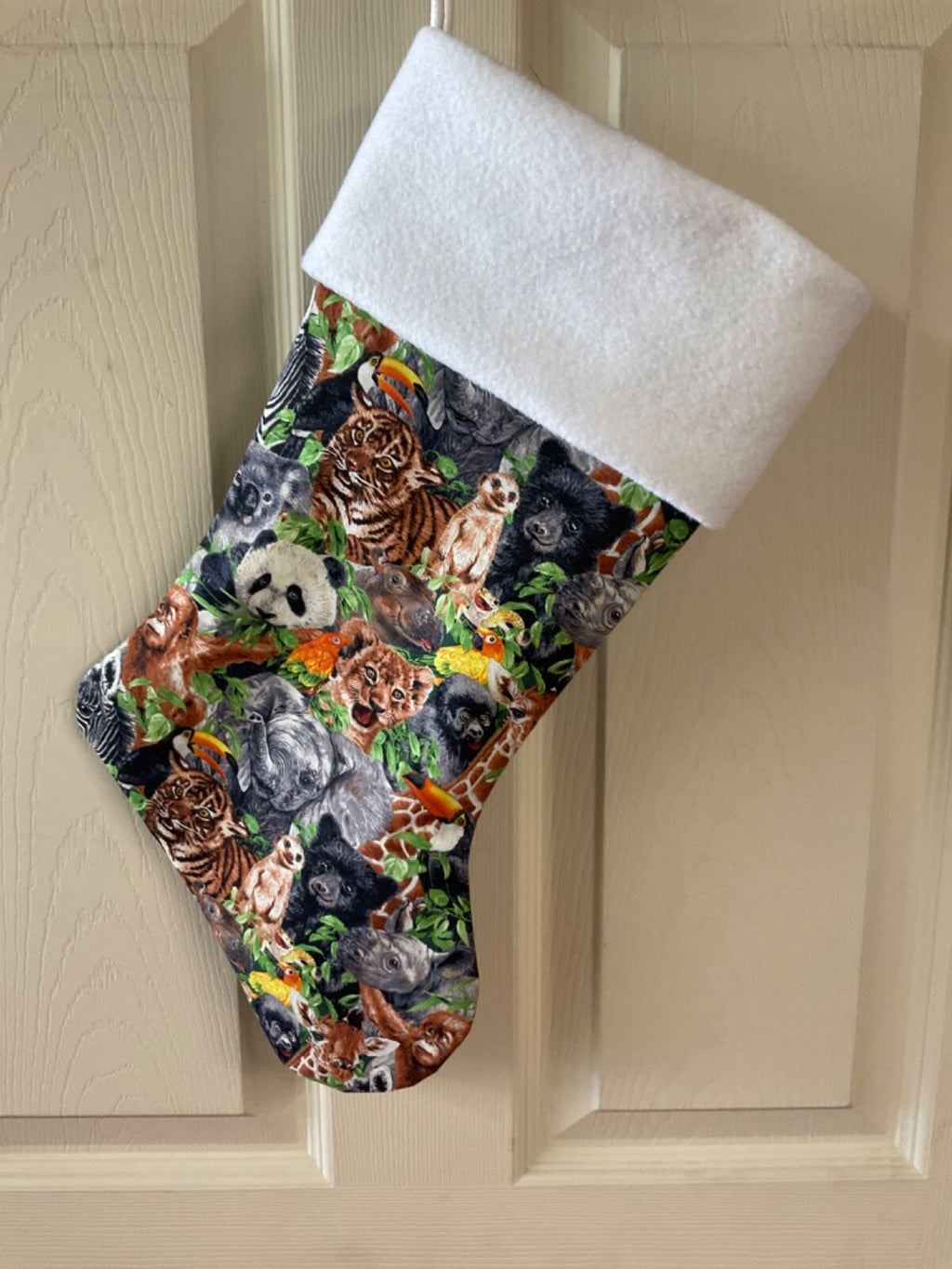 Wild Animals in the Jungles Christmas Stocking