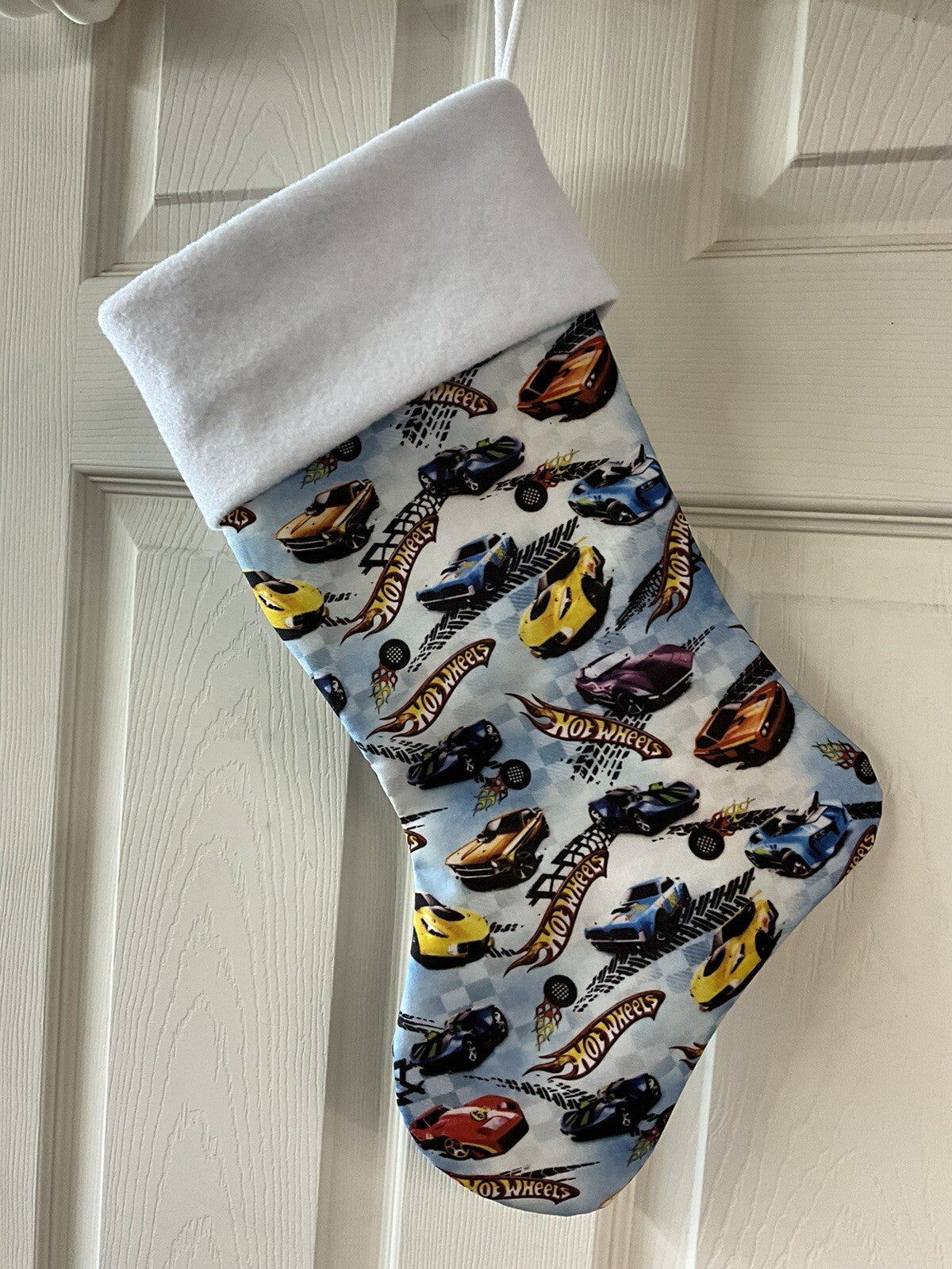 Hot wheels ( Lt Blue ) Christmas Stocking