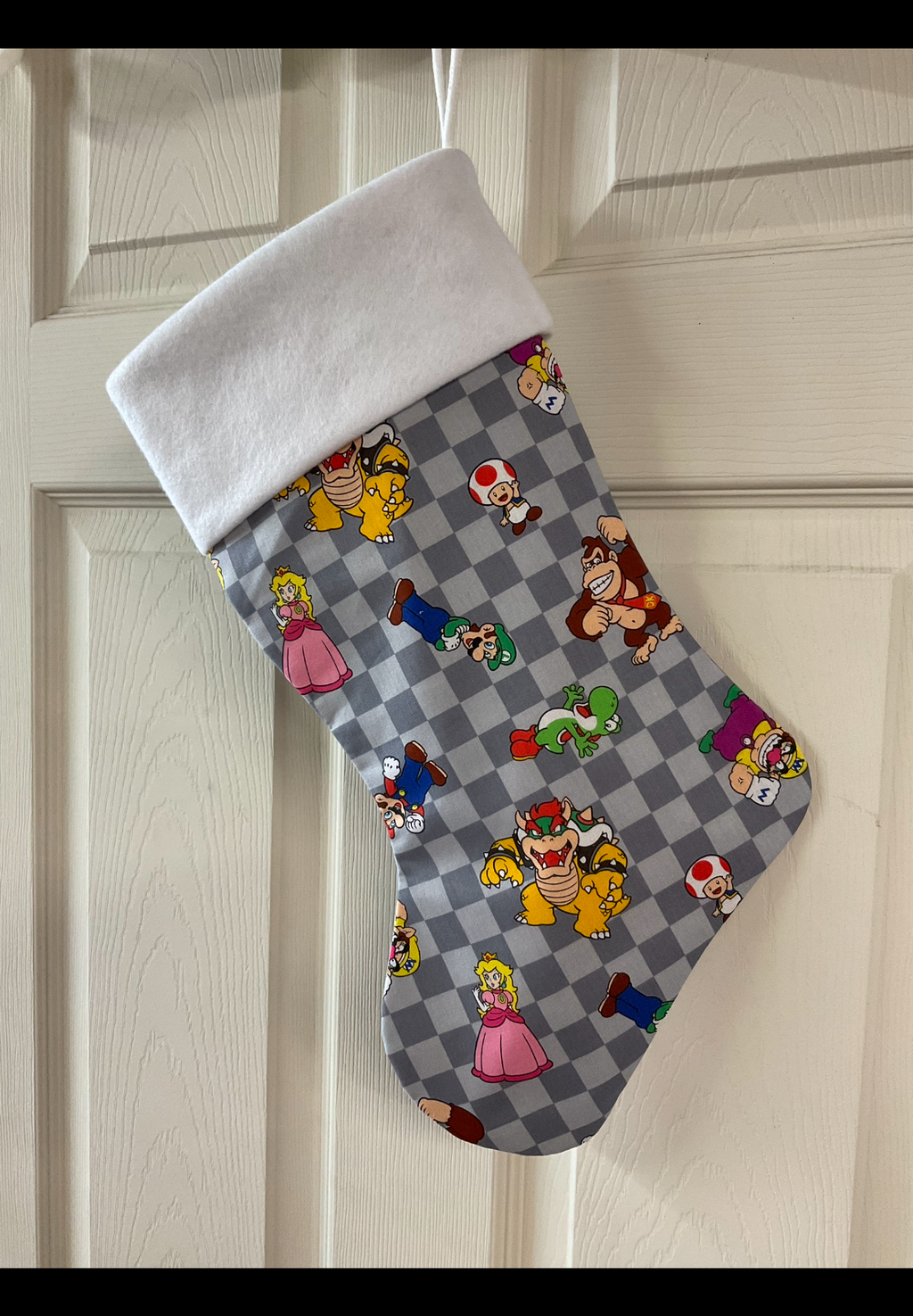 Super Mario (squares) Christmas Stocking