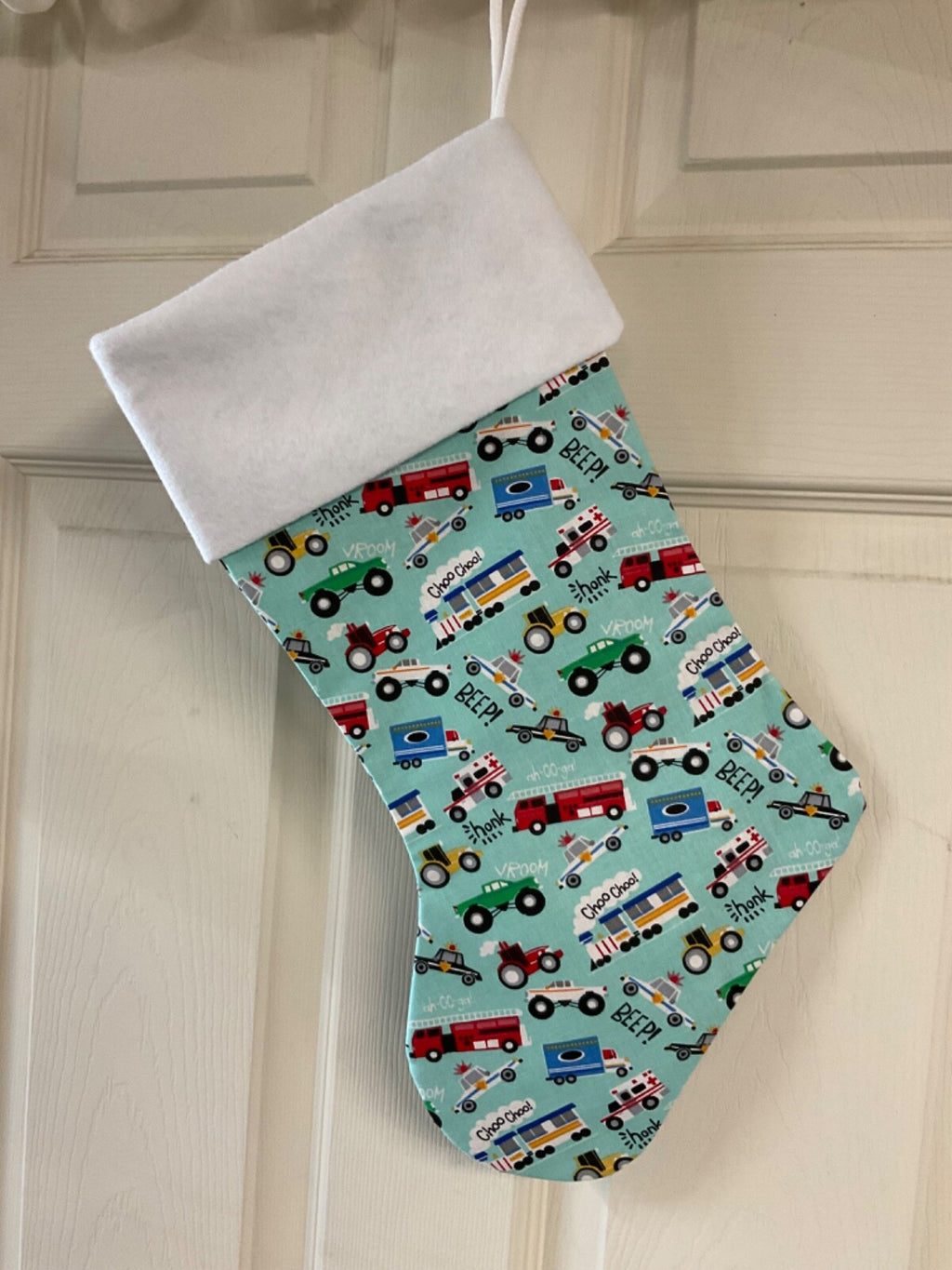 Little boy truck Christmas Stocking