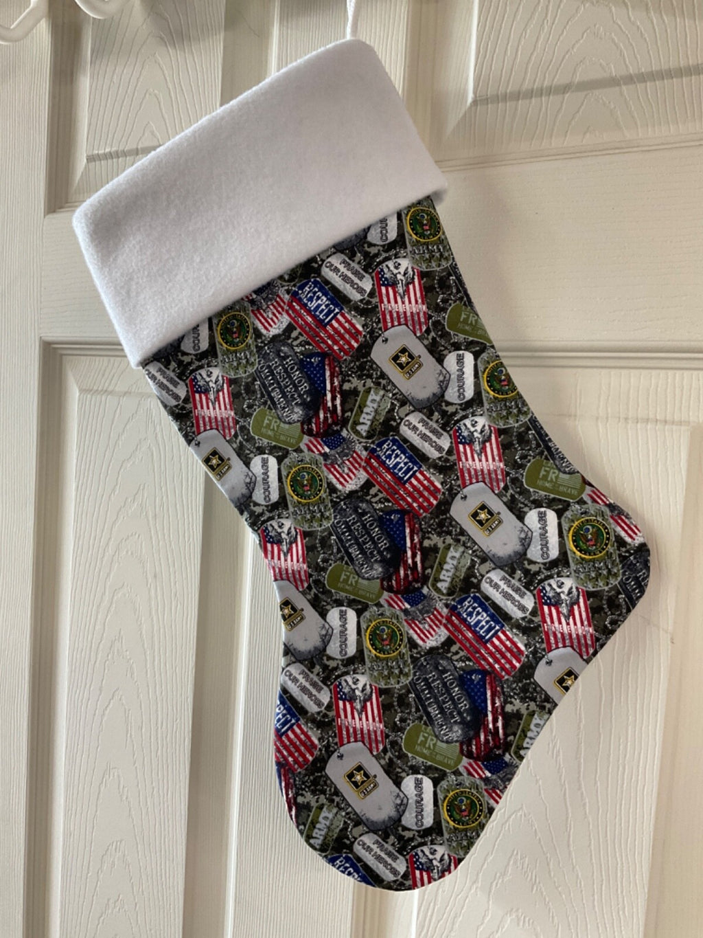 US Army  Dog Tag Christmas Stocking