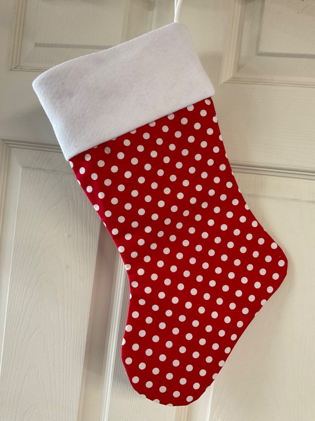 Red polka dots Christmas Stocking