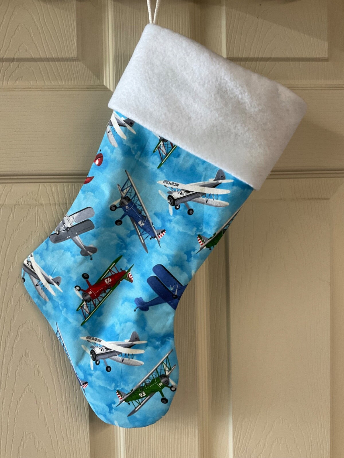 Airplane Logo Christmas Stocking