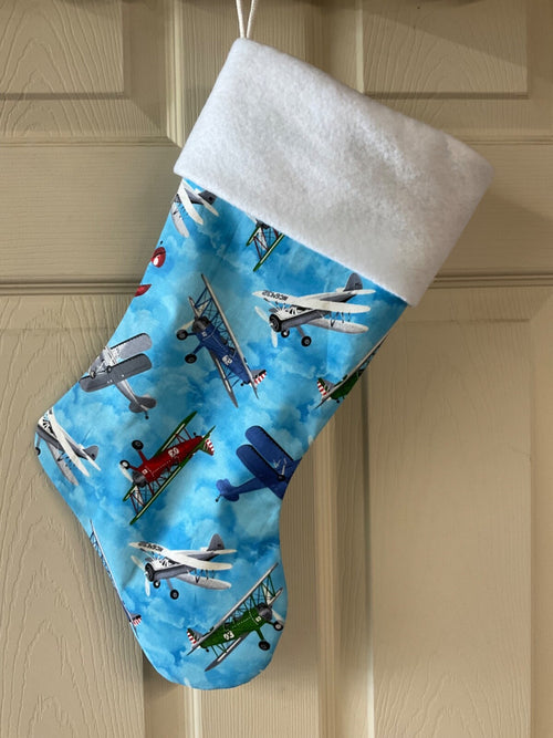 Airplane Logo Christmas Stocking