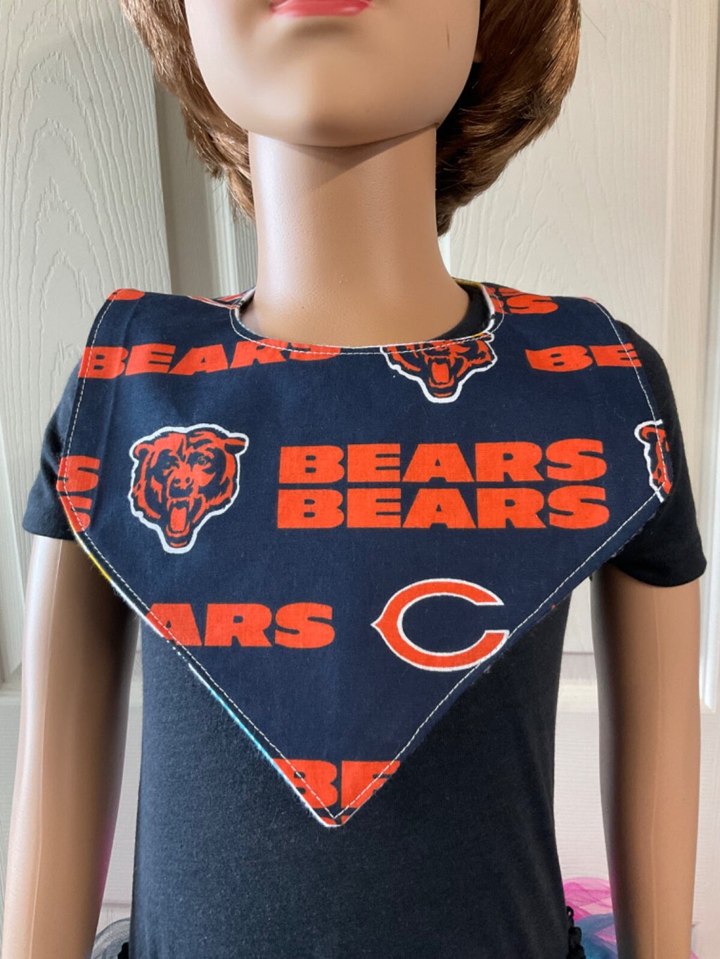 CHICAGO BEARS Handmade bib, reversible