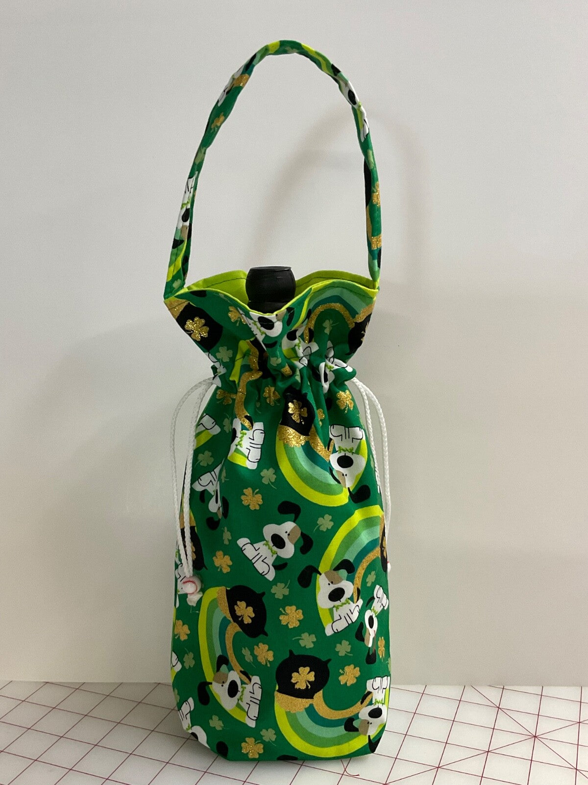 Handmade wine bottle gift bag