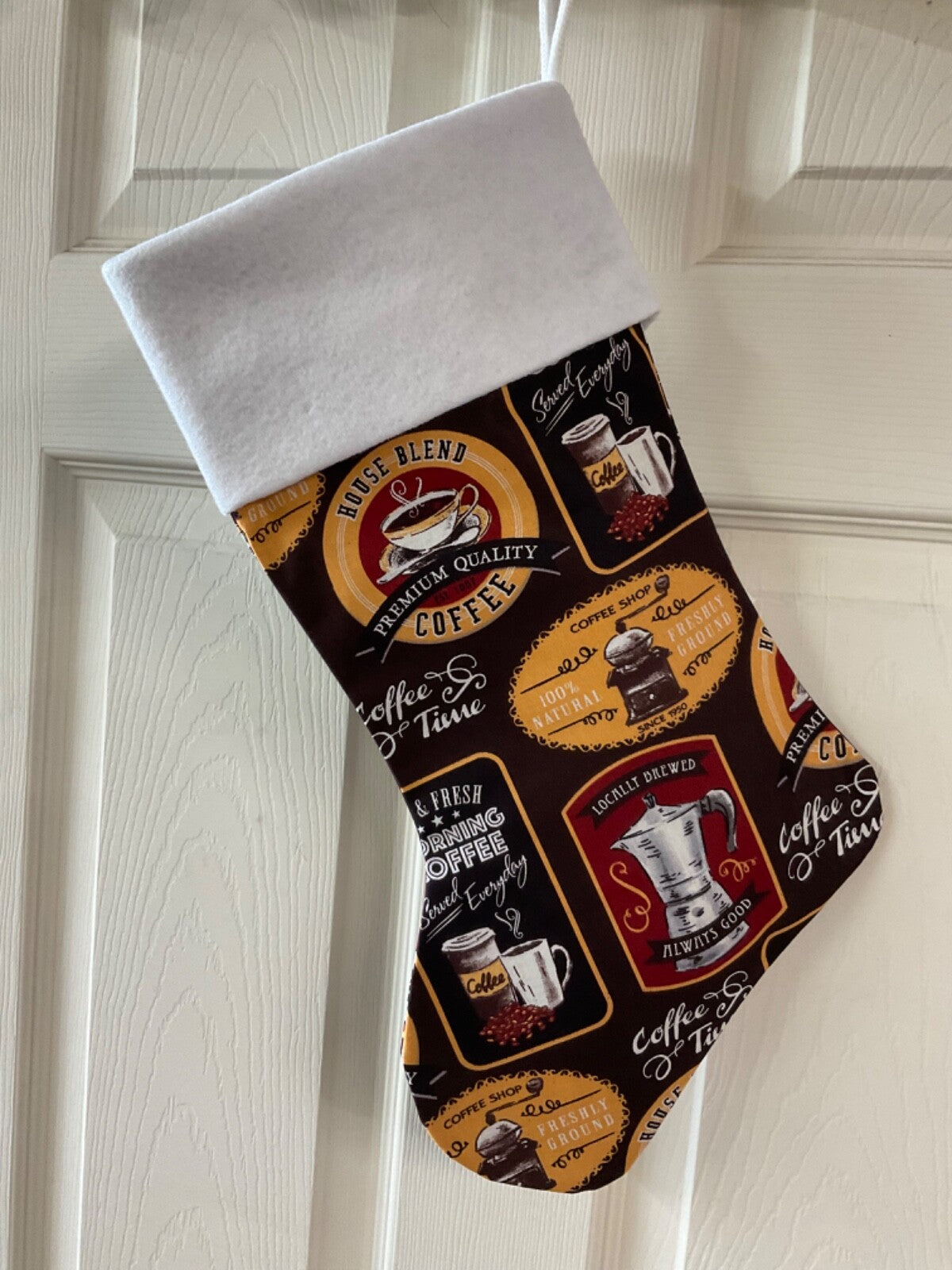 Morning Coffee logo Christmas Stocking