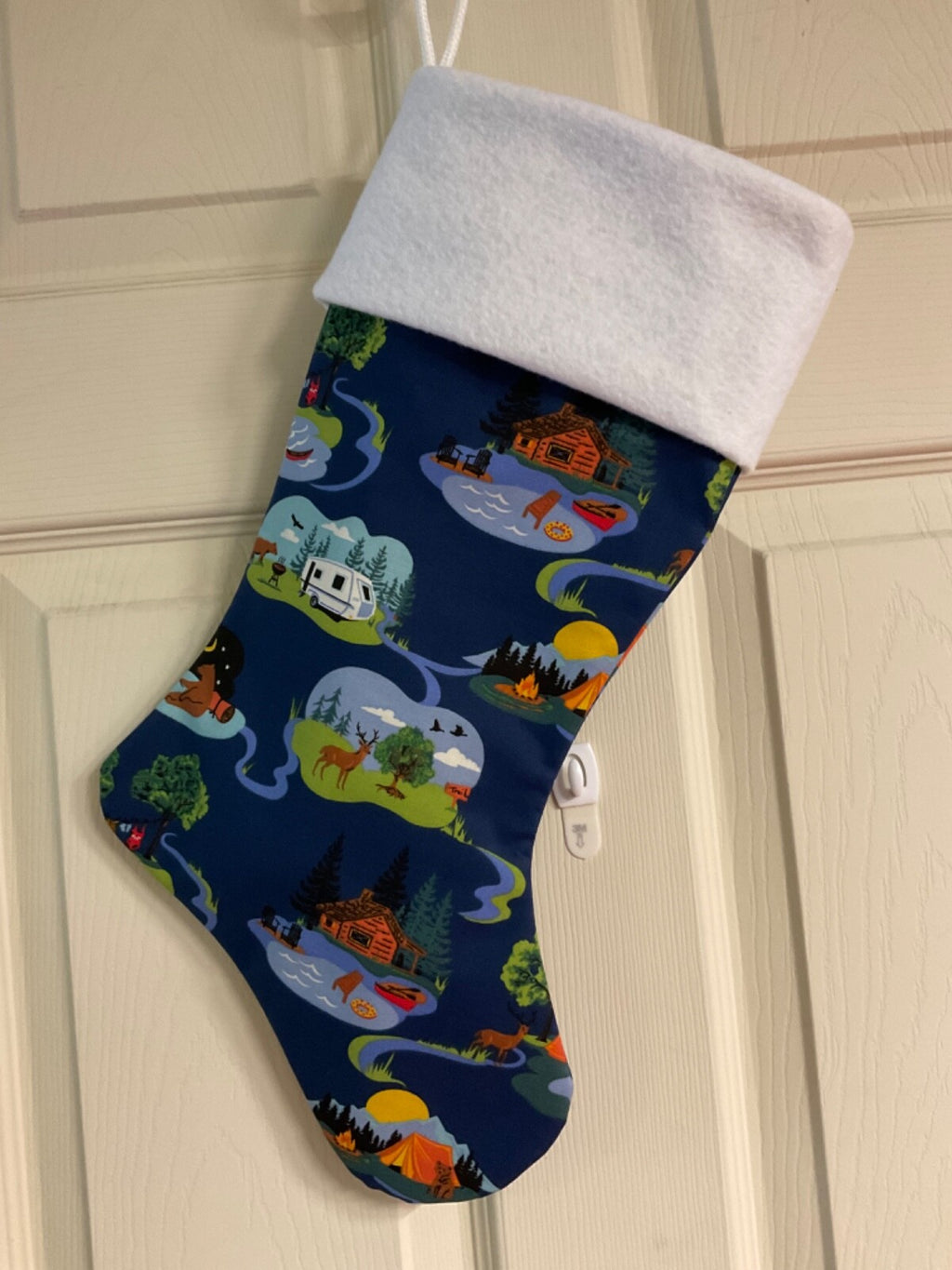 Camping logo Christmas Stocking