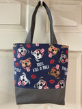 Pitbull lover Tote Handbag Handmade 10” x 12”