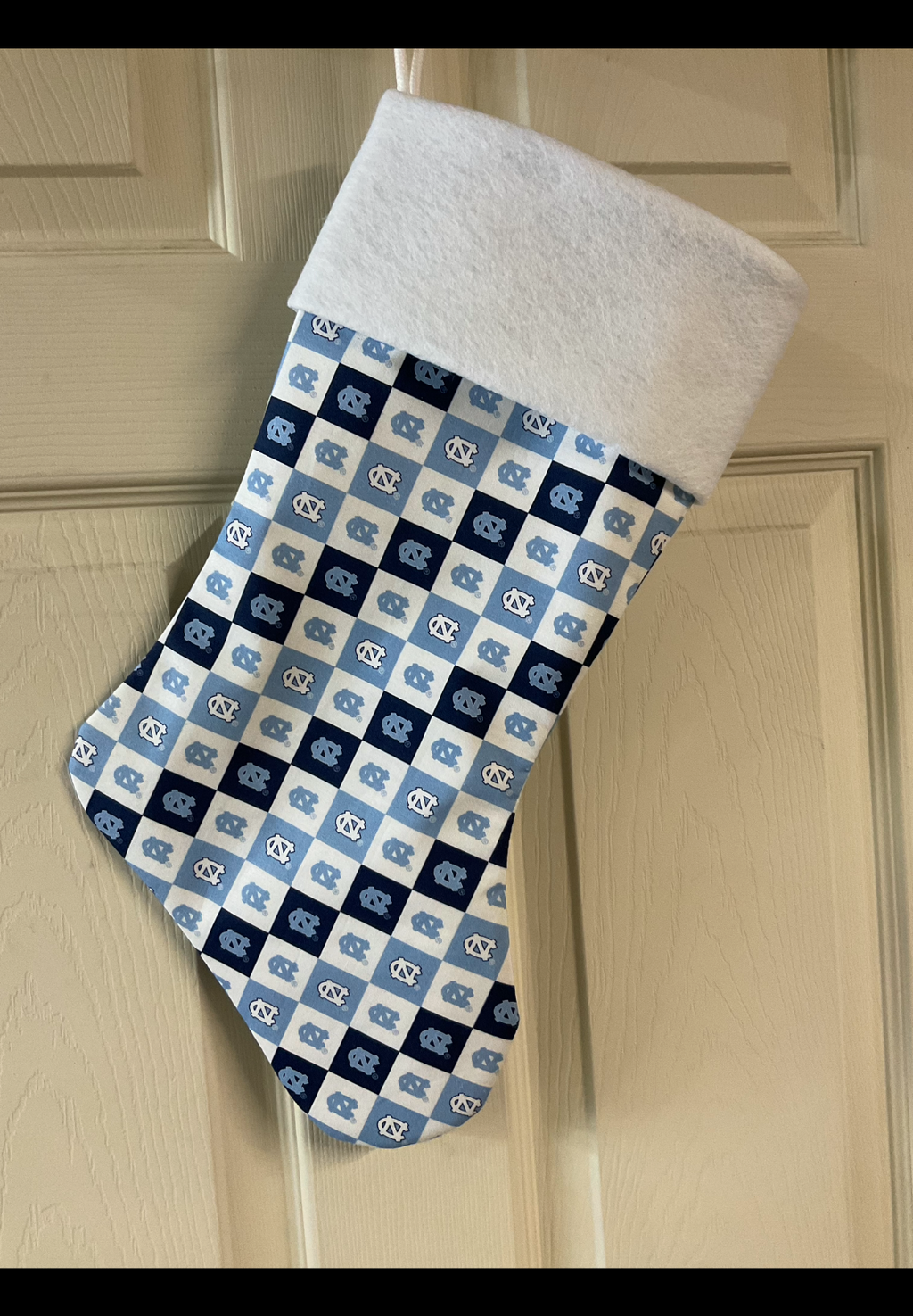 North Carolina Tarheels ( squares) Christmas Stocking