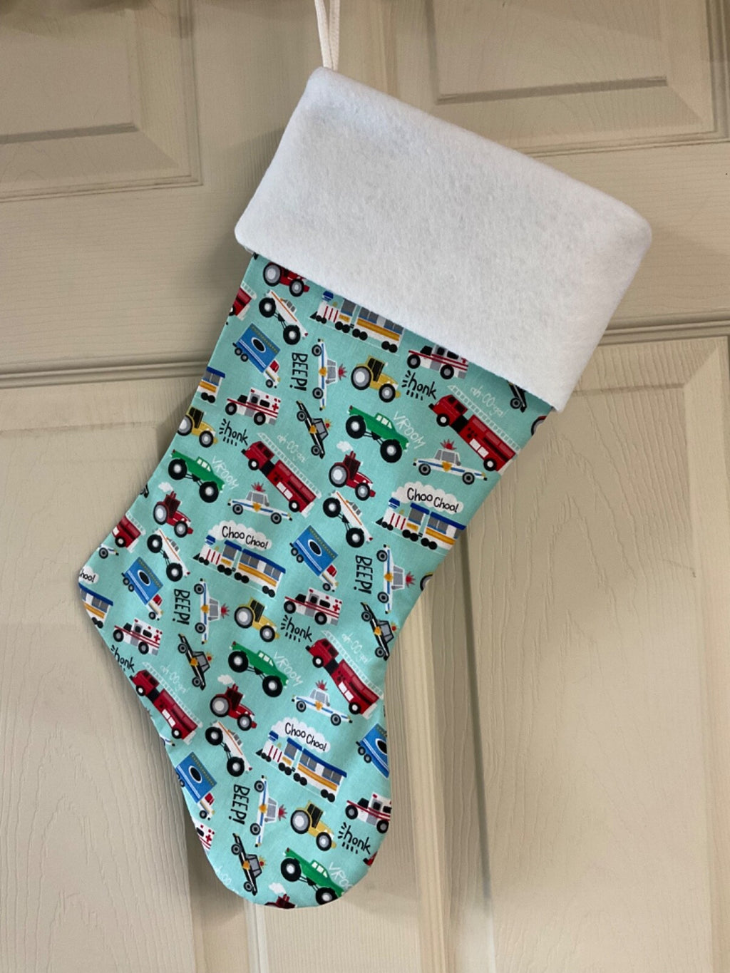 Little boy truck Christmas Stocking