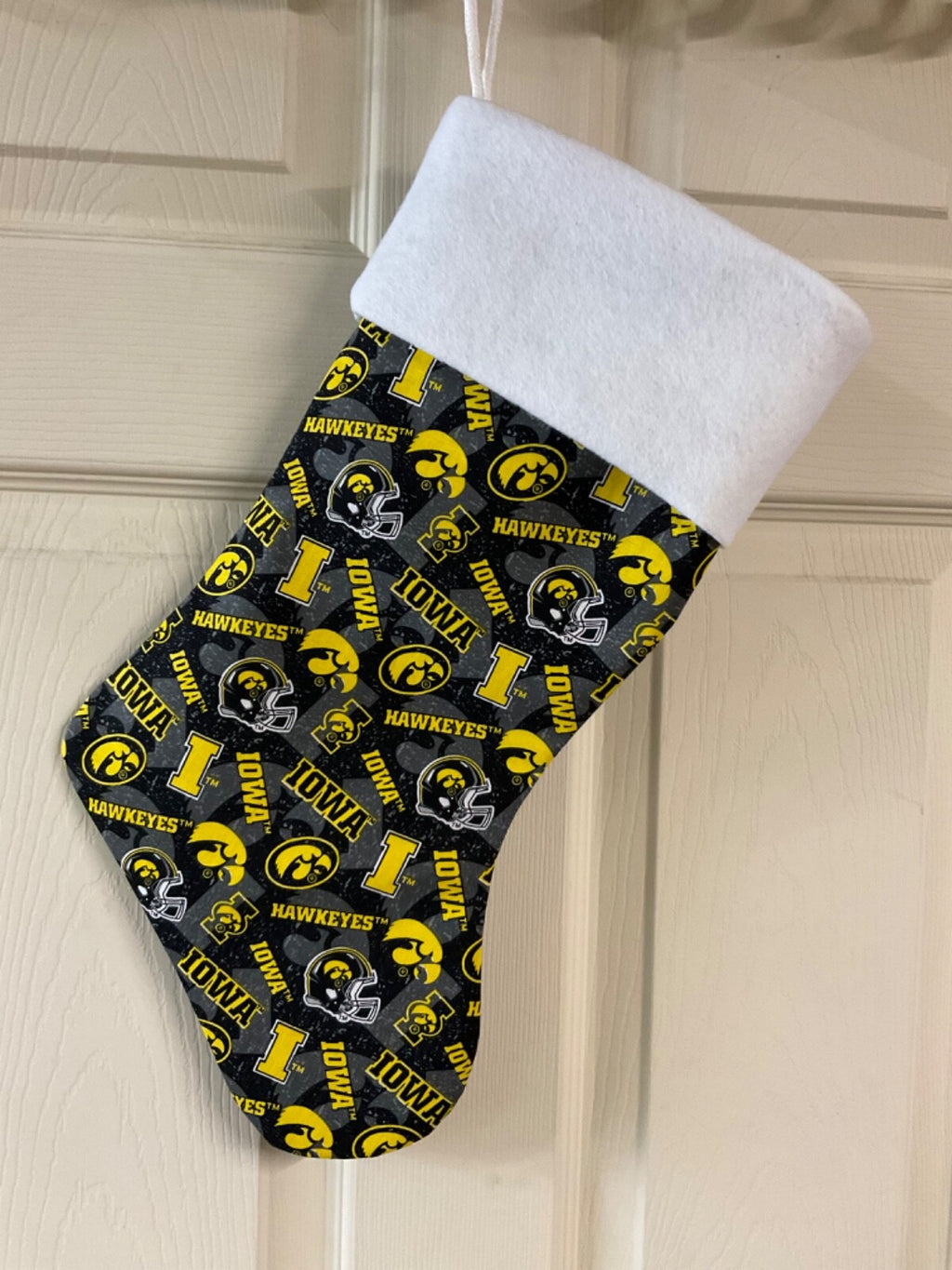Iowa Hawkeyes (black background) Christmas Stocking