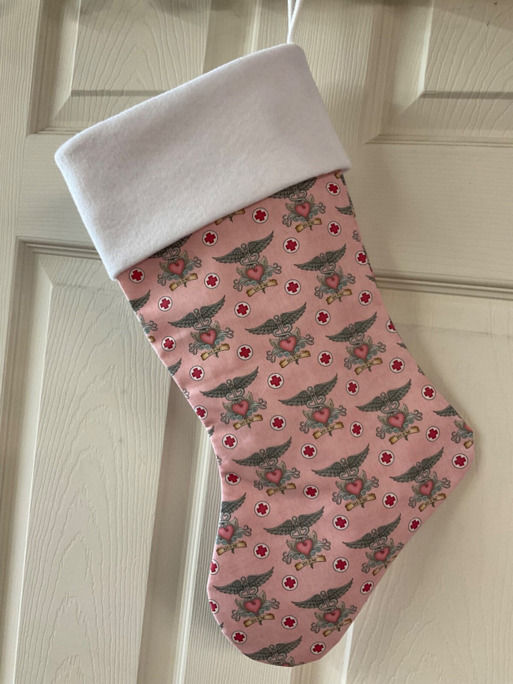 Nurse logo (pink) Christmas Stocking