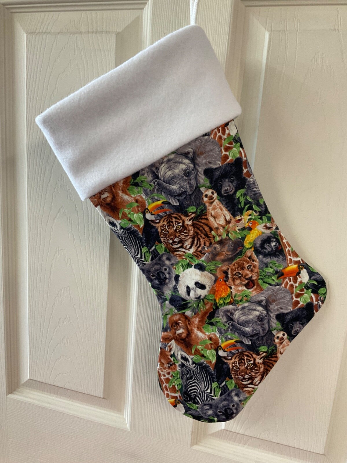 Wild Animals in the Jungles Christmas Stocking