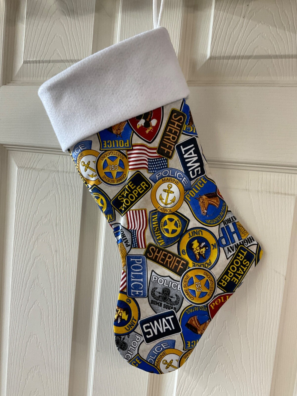 Sheriff, swat, police and State Troopers Christmas Stocking