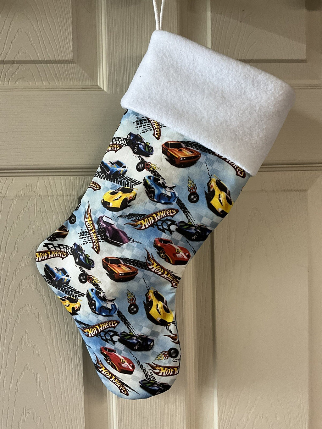 Hot wheels ( Lt Blue ) Christmas Stocking