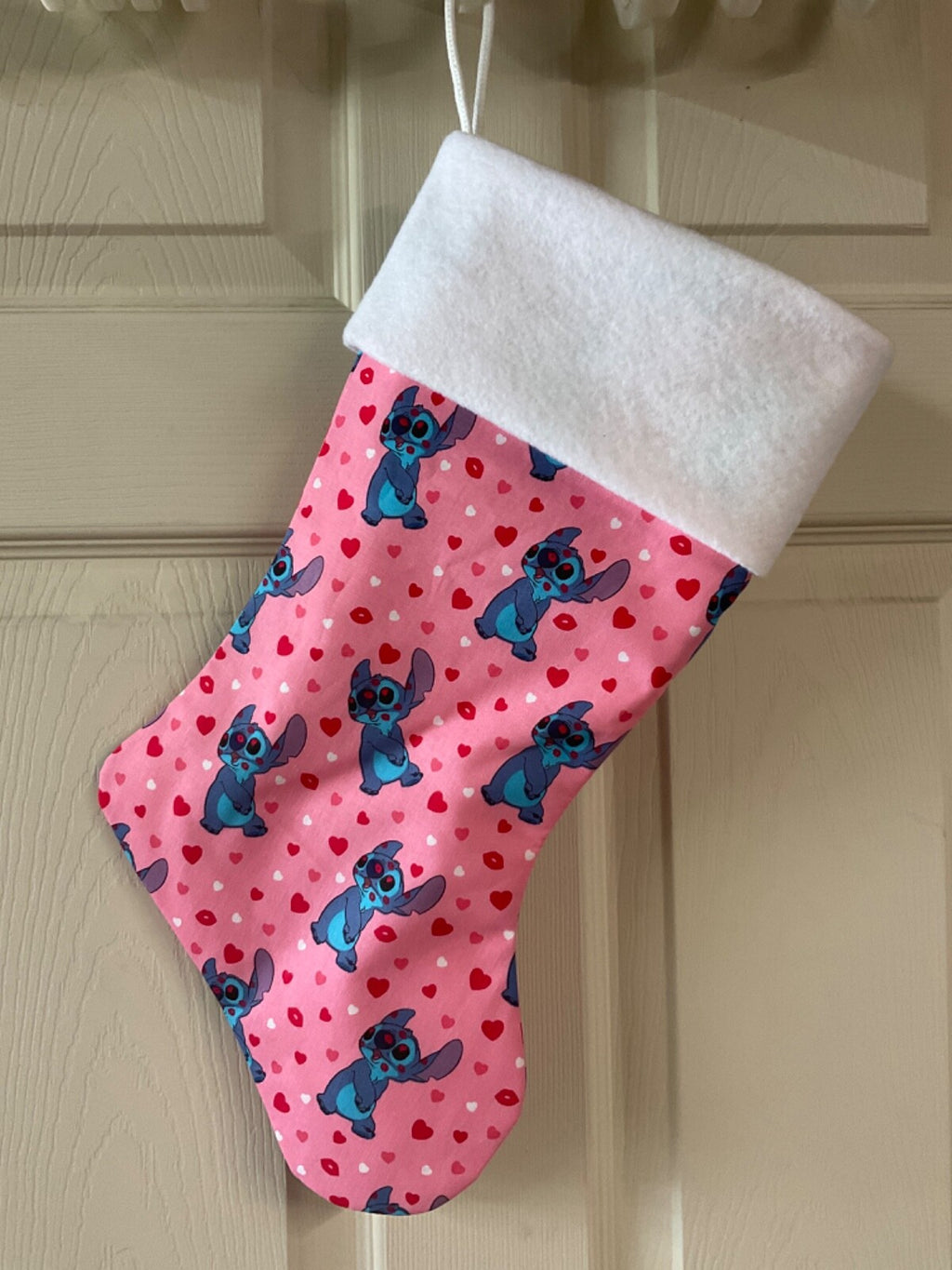 Stitch with Heart Christmas Stocking