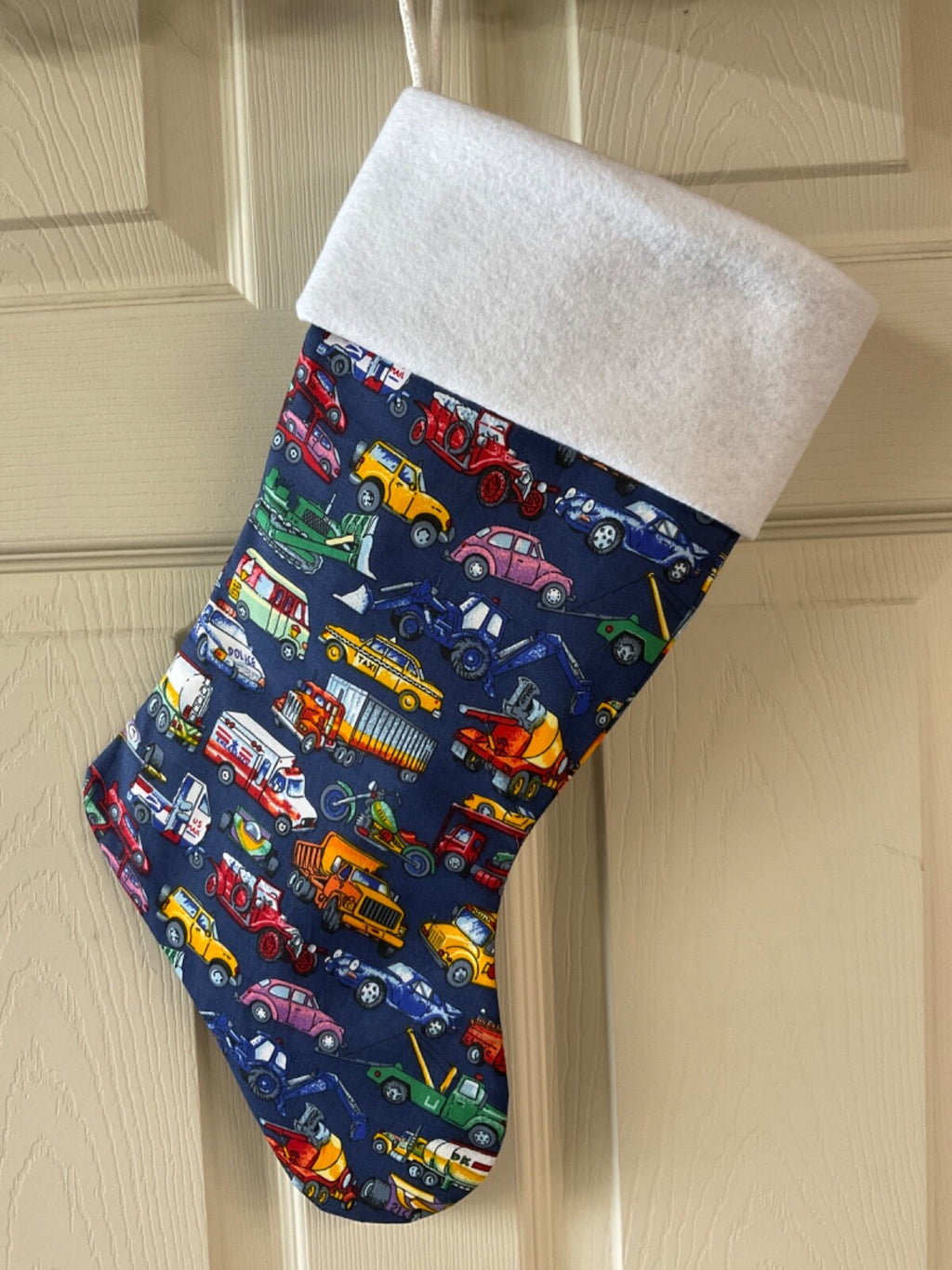 Mixed truck & Car Christmas Stocking