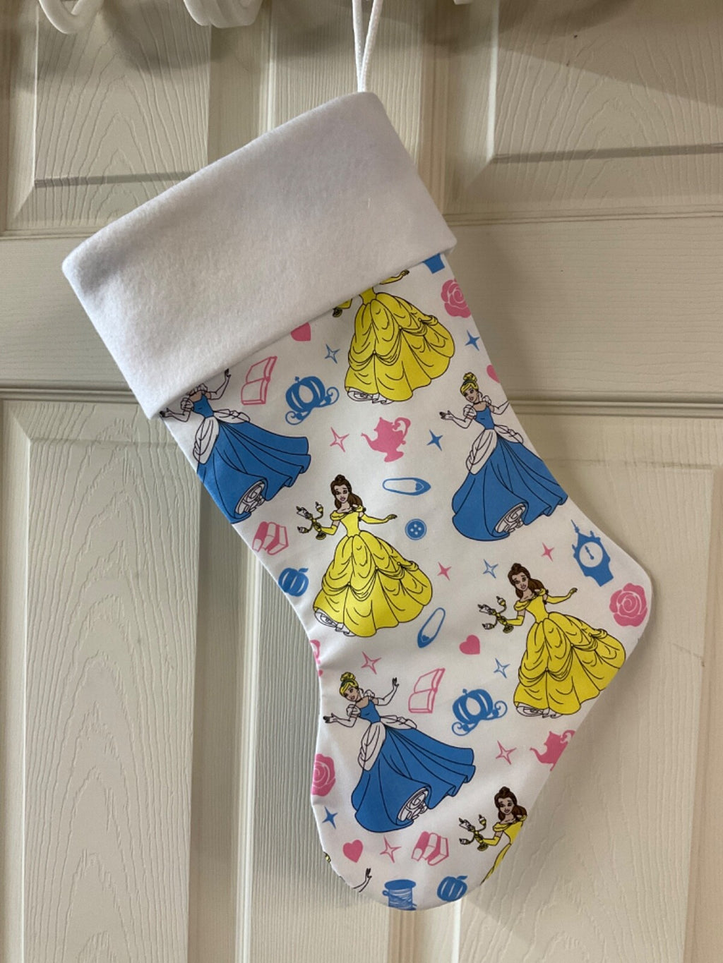 Princess ( white background) Christmas Stocking
