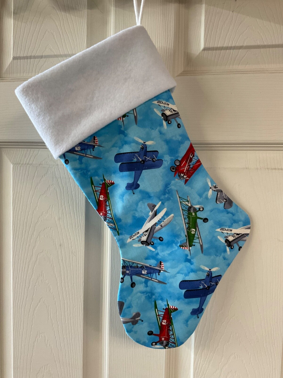 Airplane Logo Christmas Stocking