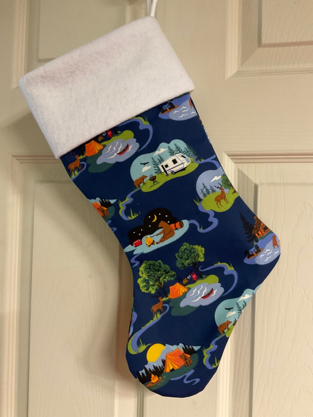 Camping logo Christmas Stocking