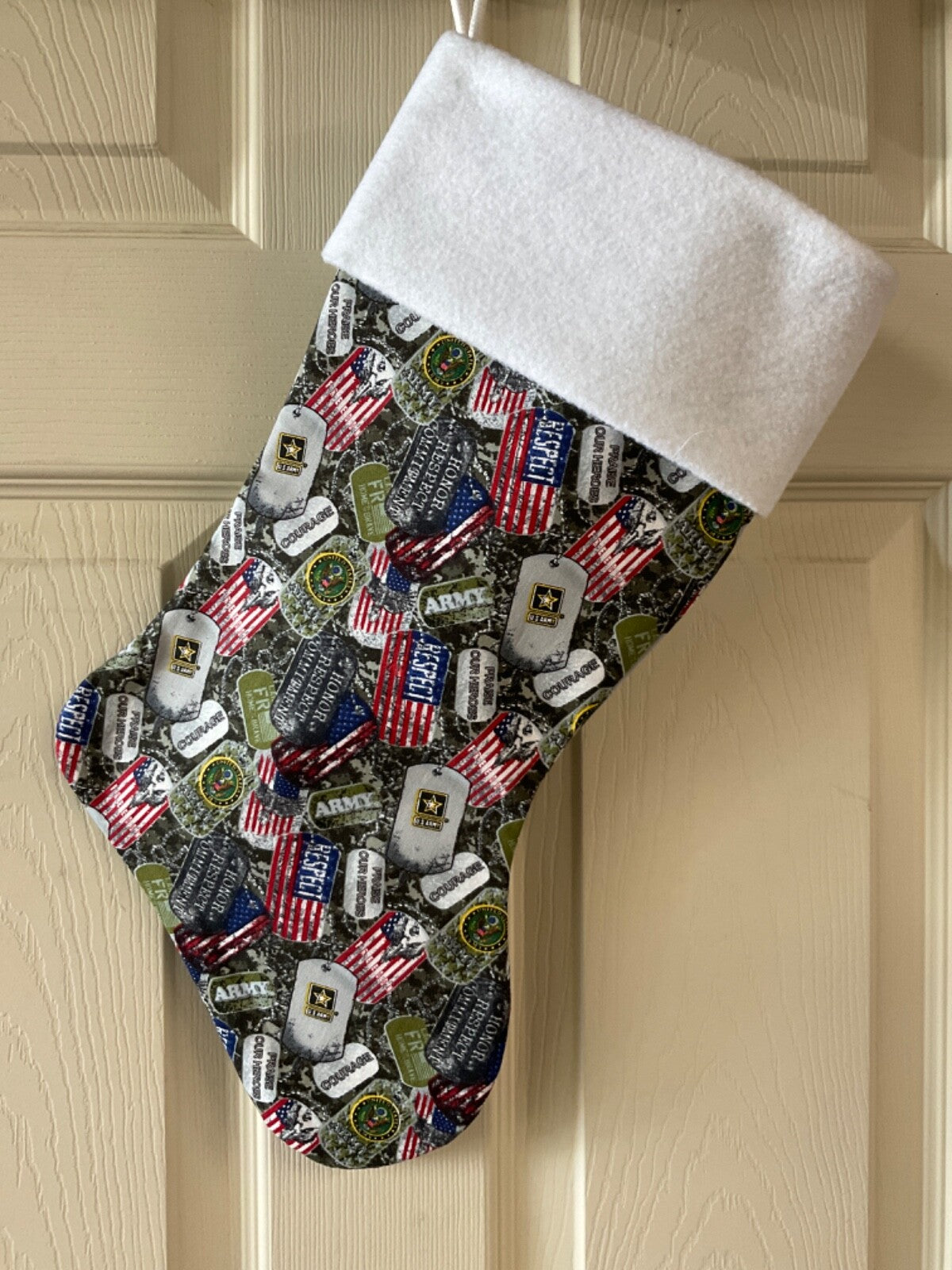 US Army  Dog Tag Christmas Stocking