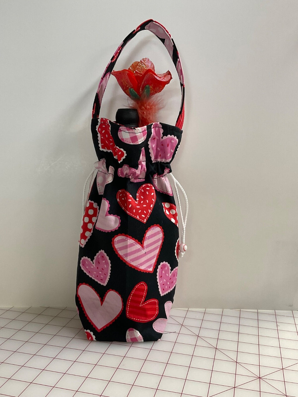 Handmade wine bottle gift bag #13