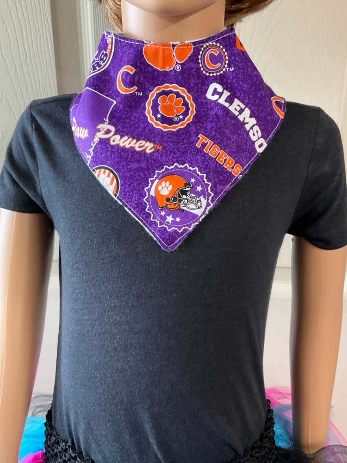 Clemson Tigers (purple)Handmade bib,