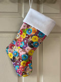 Colorful Doughnuts logo Christmas Stocking