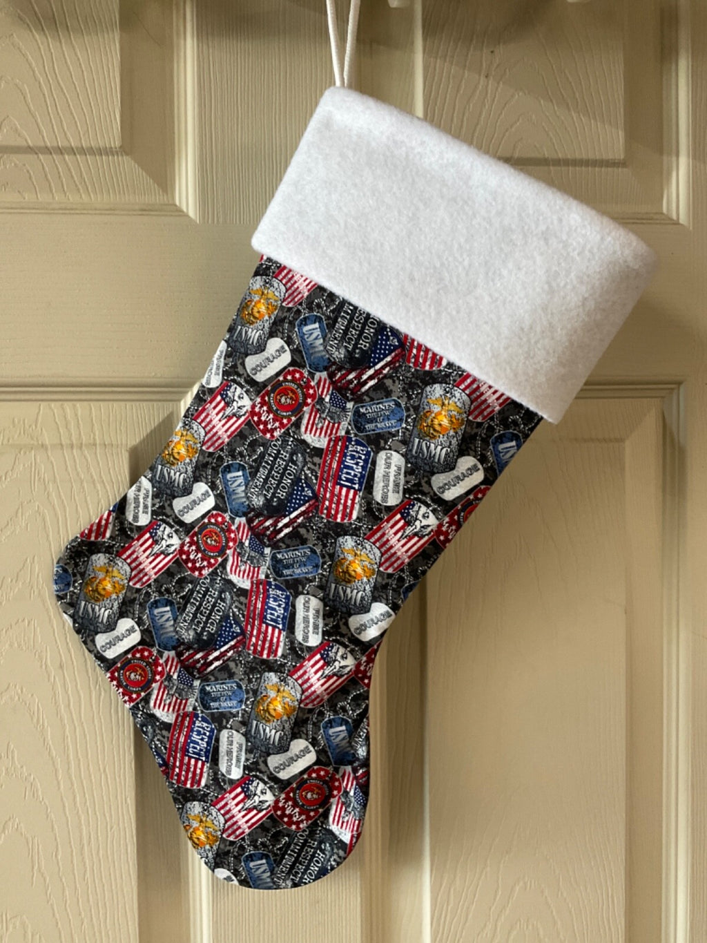 US Marine Dog Tag Christmas Stocking