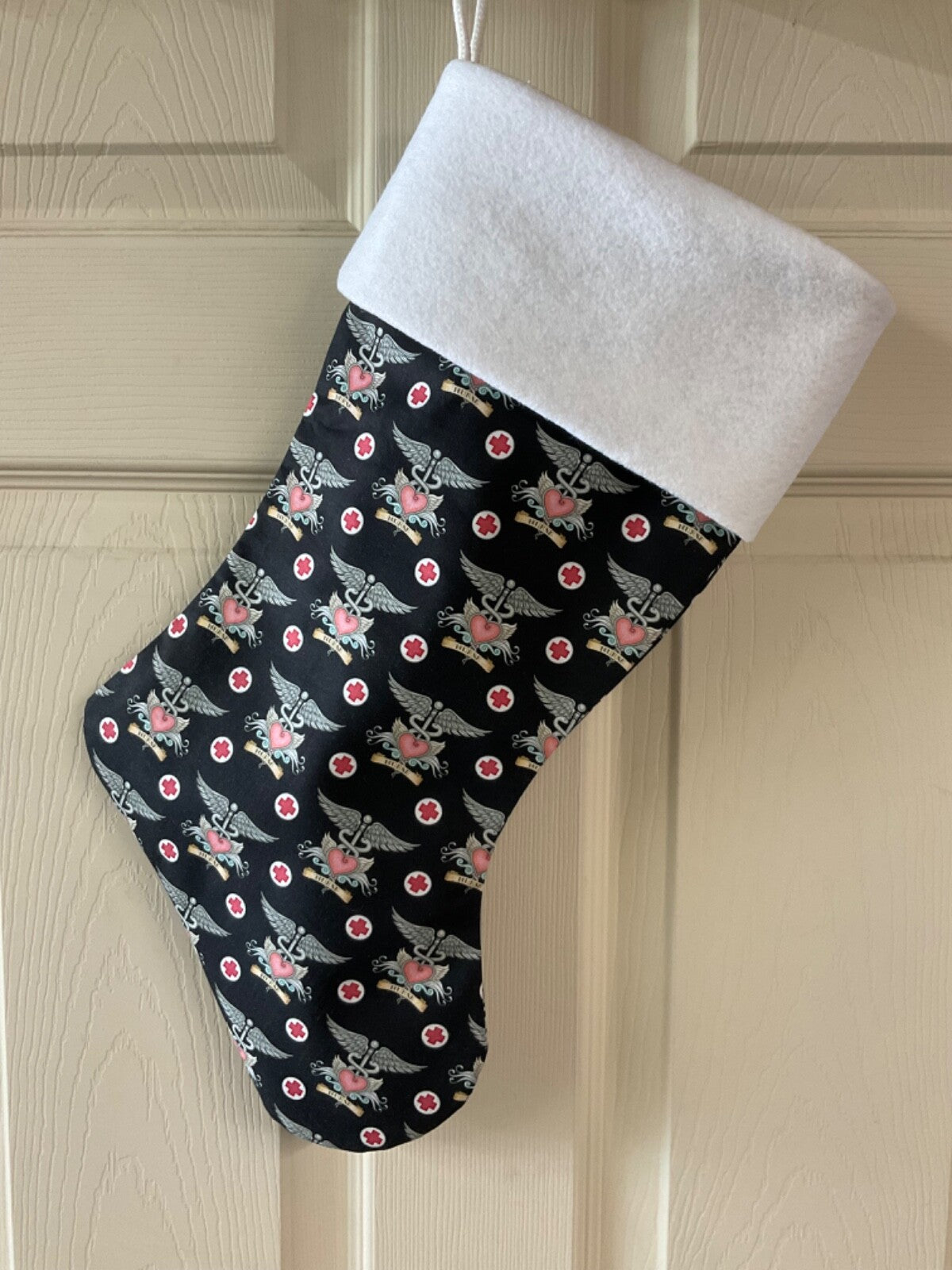 Nurse logo (black) Christmas Stocking