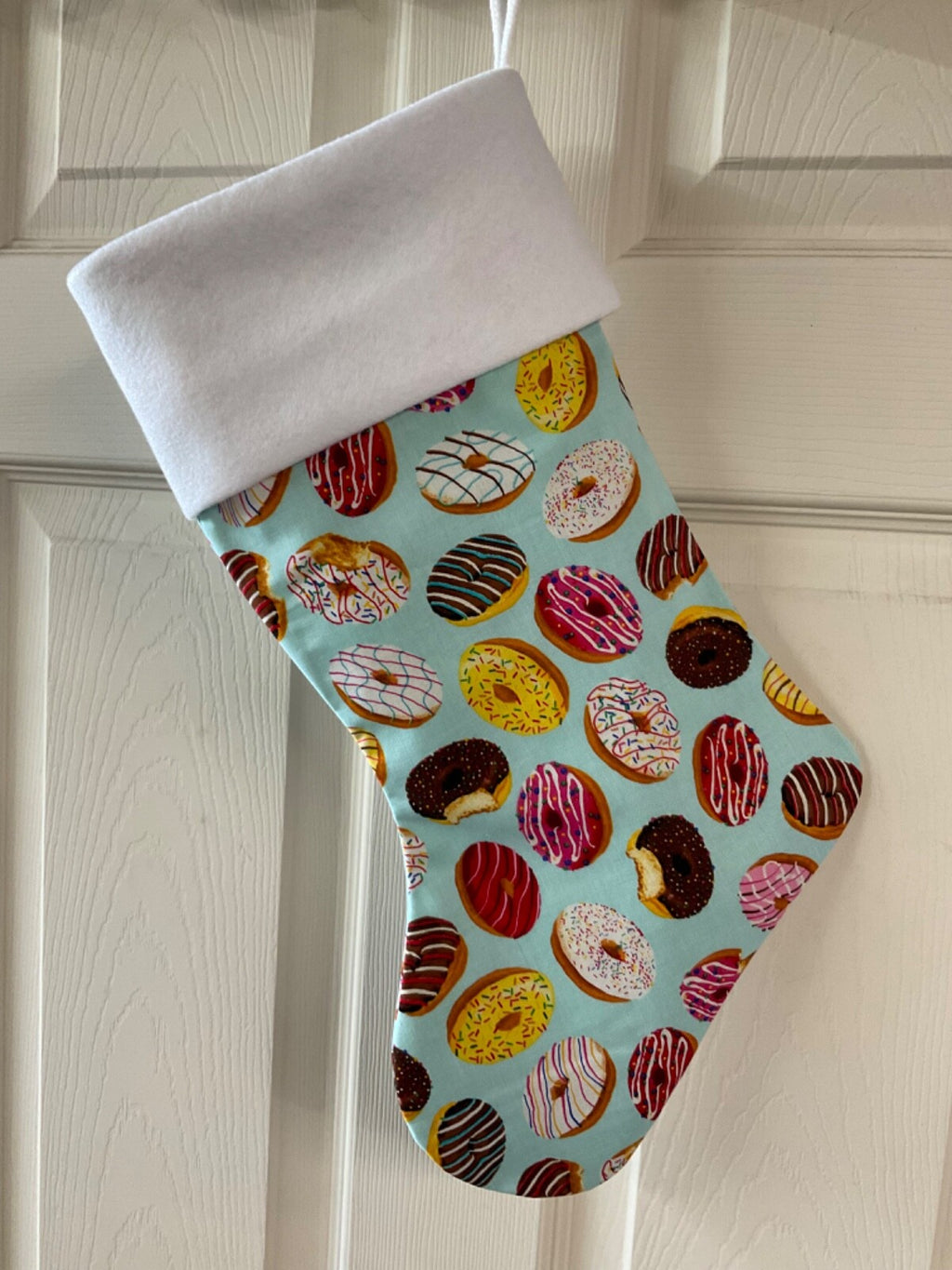 Mixed Doughnuts logo Christmas Stocking