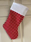 Red polka dots Christmas Stocking