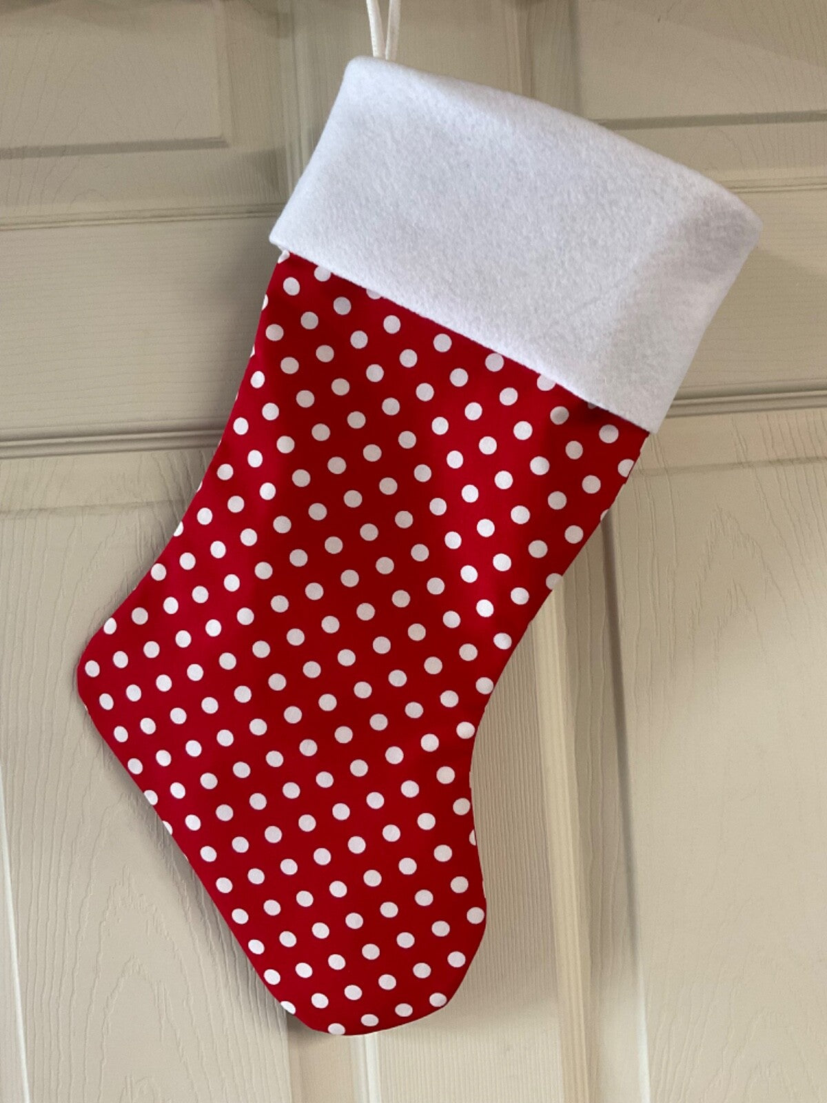 Red polka dots Christmas Stocking