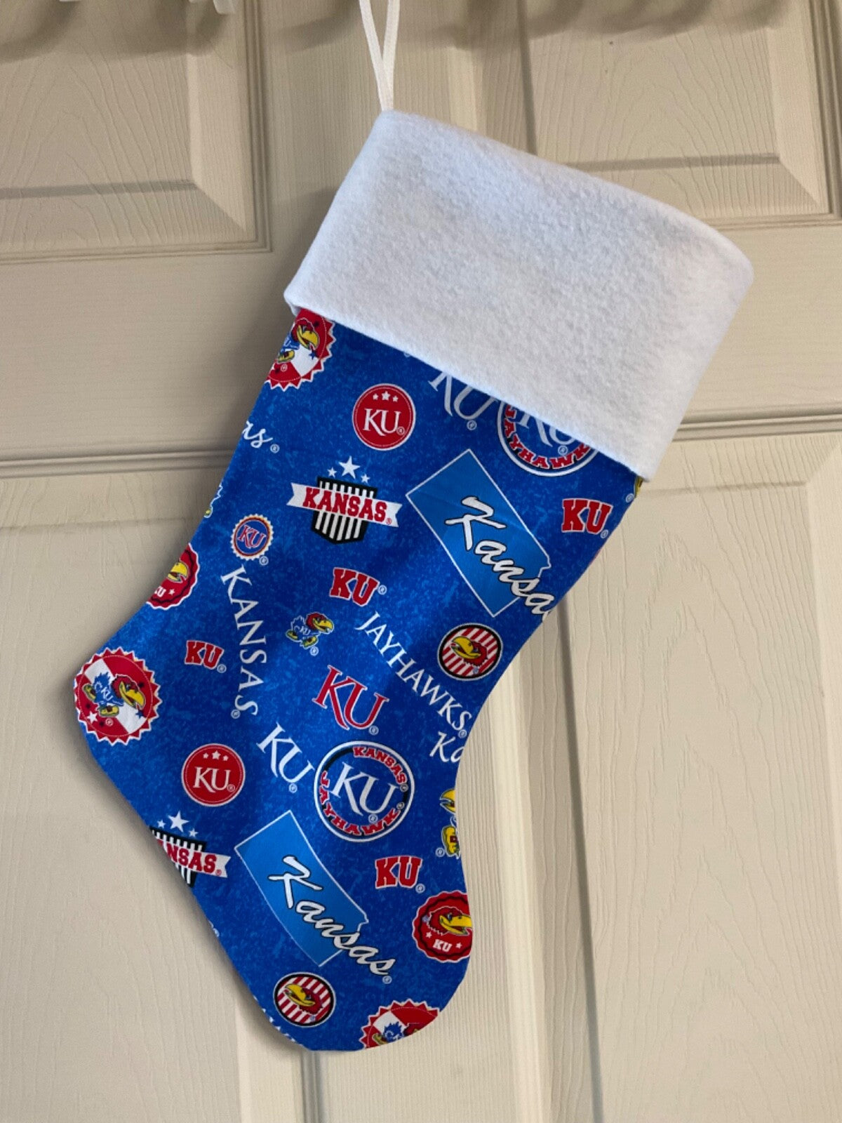 Kansas Jayhawks State Design Christmas Stocking