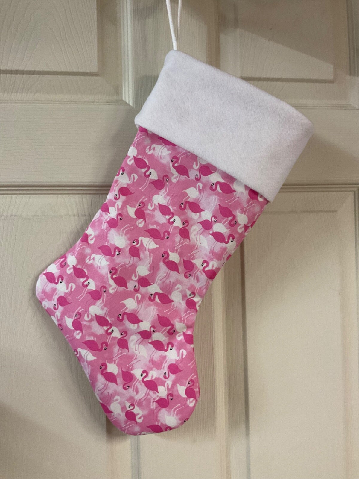 Pink Flamingo Christmas Stocking