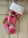 Pink Real Tree logo Christmas Stocking