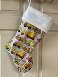 Construction equipment Christmas Stocking