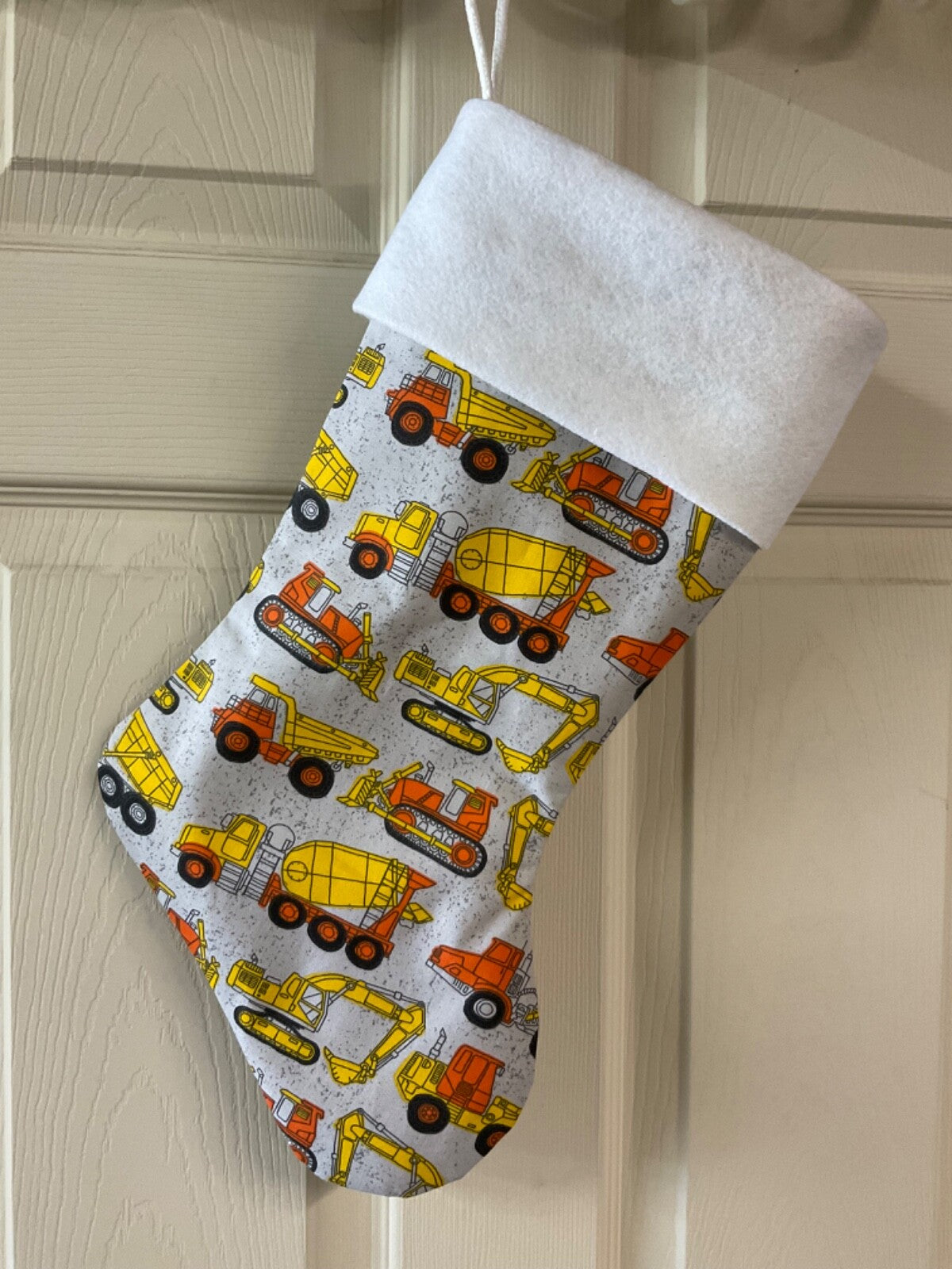 Construction equipment Christmas Stocking